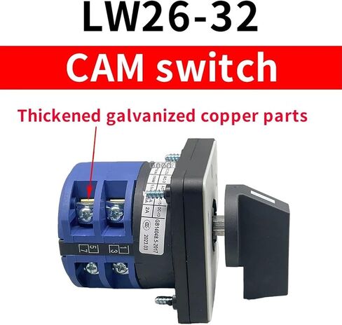 1PC LW26-32/2 3POISION ROTARY SWITCH 32A 2 POLES DELLEOVER CAM Universal Switch 1-0-2 Contact Silver in Saudi Arabia