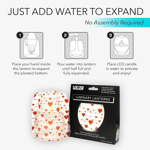 MODGY Luminary Lanterns 4-Pack - Floating LED Candles with Batteries Included - Luminaries are Great for Weddings, Parties, Patios & Celebrations of All Kinds (Frosty) in Kuwait