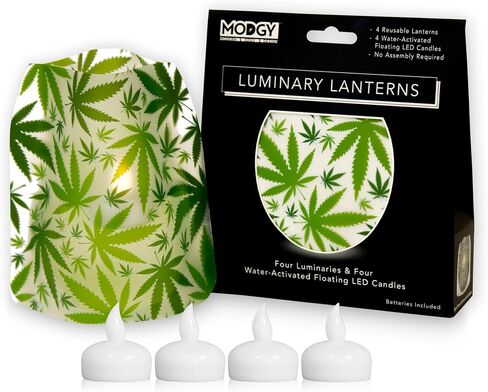 MODGY Luminary Lanterns 4-Pack - Floating LED Candles with Batteries Included - Luminaries are Great for Weddings, Parties, Patios & Celebrations of All Kinds (Frosty) in Kuwait