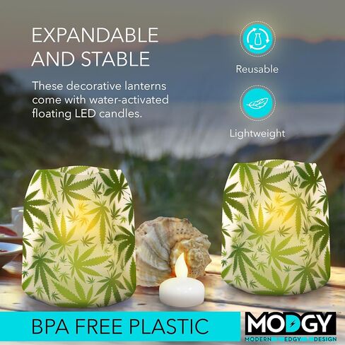 MODGY Luminary Lanterns 4-Pack - Floating LED Candles with Batteries Included - Luminaries are Great for Weddings, Parties, Patios & Celebrations of All Kinds (Frosty) in Kuwait