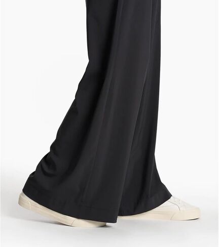 Womens Wide Leg Pants Summer Flowy Palazzo Casual High Waist Elastic Pants Beach Vacation Trousers with Pockets in Kuwait
