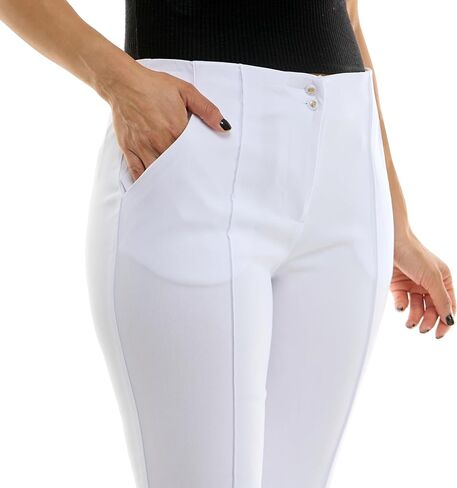 Zac & Rachel Women's Double Button Fly Front Boot Cut Ankle Length Pant in Saudi Arabia