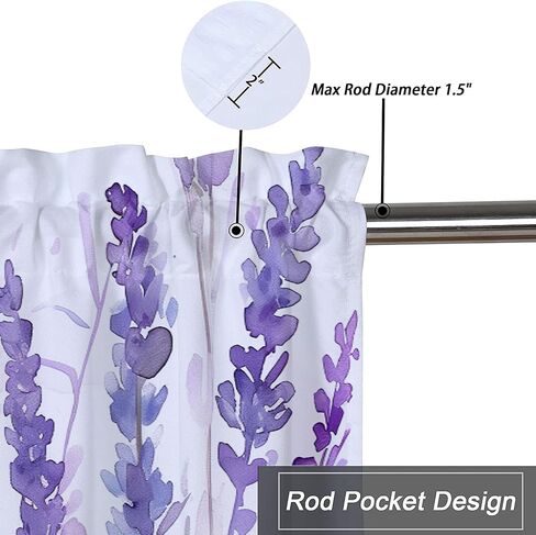 Butterfly Kitchen Curtains and Valances Set Flying Butterfly Lavender Flowers Window Valance for Living Room Bathroom Bedroom 1 Pack 52x 18 inch in Saudi Arabia
