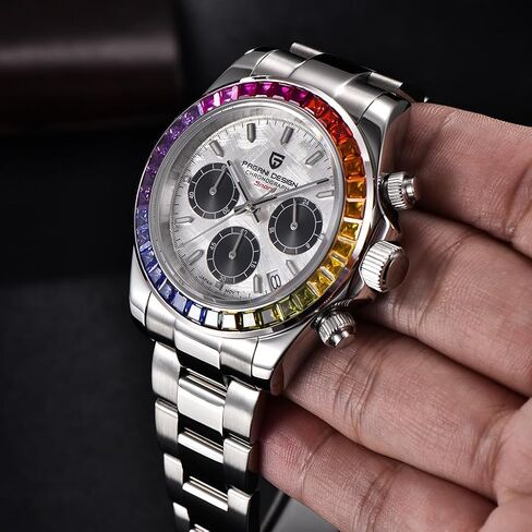 Pagani Design 1644 Daytona Homeage Men's Quartz Watches Japan VK63 Movement Movement Stainless Steel Band-in Crown Waterproof Sport Watch in Saudi Arabia