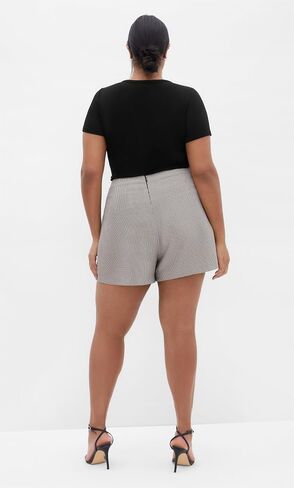 City Chic Women's Plus Size Skort - Hailey Check in Saudi Arabia