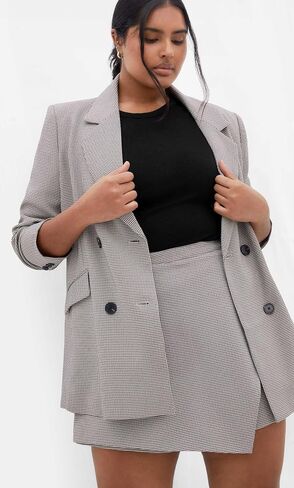 City Chic Women's Plus Size Skort - Hailey Check in Saudi Arabia