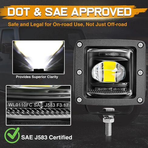 LED Pods, Niking Auto 2Pcs 5'' 168W Quad Row LED Light Bar Spot Flood Combo Beam Off Road Cubes Driving Fog Lamps for Trucks ATV UTV SUV Boat Marine in Kuwait