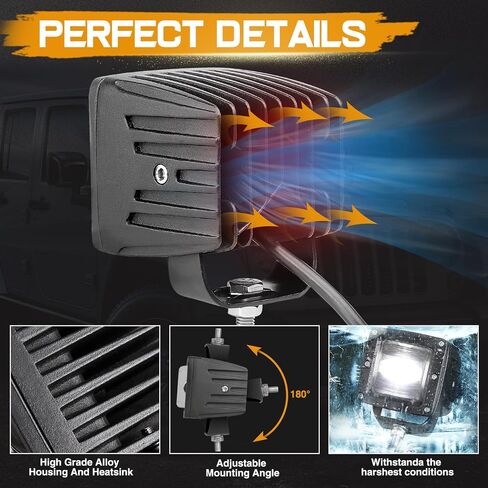 LED Pods, Niking Auto 2Pcs 5'' 168W Quad Row LED Light Bar Spot Flood Combo Beam Off Road Cubes Driving Fog Lamps for Trucks ATV UTV SUV Boat Marine in Kuwait