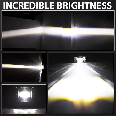 LED Pods, Niking Auto 2Pcs 5'' 168W Quad Row LED Light Bar Spot Flood Combo Beam Off Road Cubes Driving Fog Lamps for Trucks ATV UTV SUV Boat Marine in Kuwait
