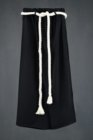 Mens Rope Belt Fashion Gothic Style Twisted Shape Thick Adjustable Cotton Ivory in Saudi Arabia