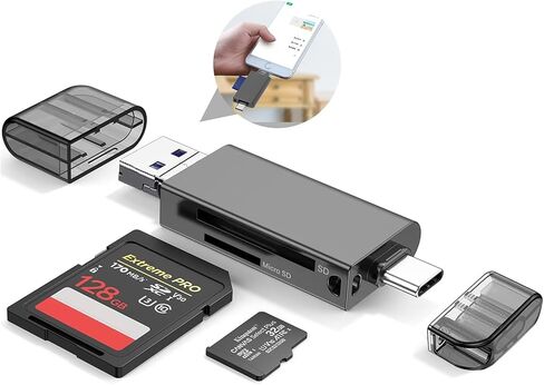 Lightning to SD Card Reader ، يدعم قارئ بطاقة ذاكرة SD و TF Card Slot Dual SD و TF Card Portable Micro SD Reader in Kuwait