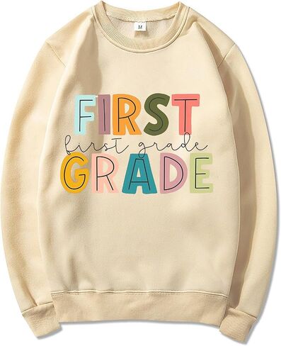 اليوم الأول من قميص المدرسة القمصان الطويلة القمصان CREWNECK خطاب طباعة SWESTSHIRT K-6 الصف العودة إلى الزي المدرسي in Saudi Arabia