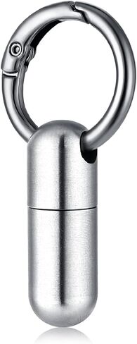 Small Pill Case Keychain Portable Tiny Pill Container Waterproof Titanium Pocket Pill Organizer Tiny Pill Holder Bottle Carabiner Clip Pill Holder Bottle for Outdoor Camping Travel Purse in Saudi Arabia