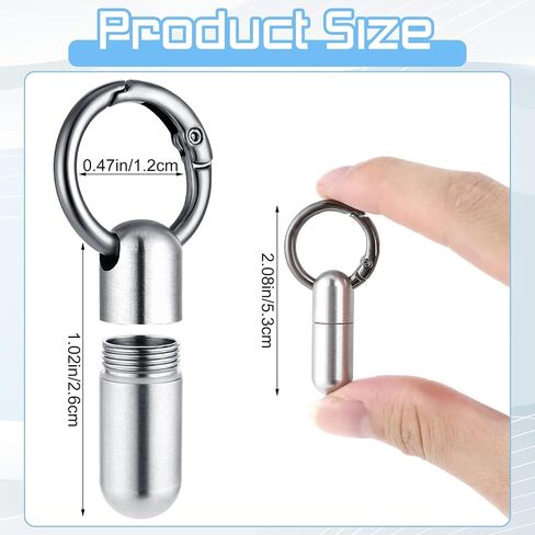Small Pill Case Keychain Portable Tiny Pill Container Waterproof Titanium Pocket Pill Organizer Tiny Pill Holder Bottle Carabiner Clip Pill Holder Bottle for Outdoor Camping Travel Purse in Saudi Arabia