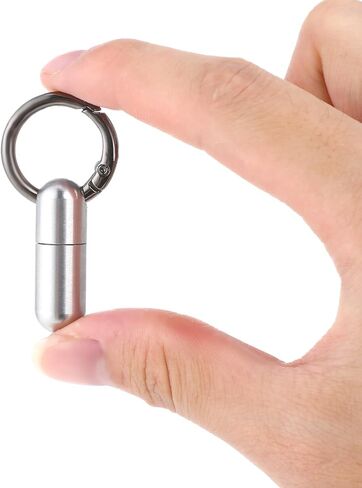 Small Pill Case Keychain Portable Tiny Pill Container Waterproof Titanium Pocket Pill Organizer Tiny Pill Holder Bottle Carabiner Clip Pill Holder Bottle for Outdoor Camping Travel Purse in Saudi Arabia
