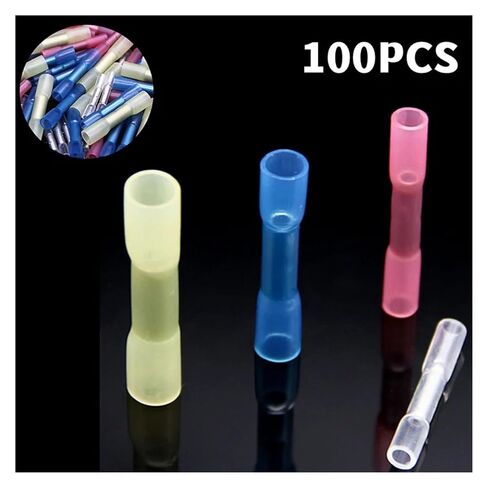 100pcs Wire Connector Heat Shrink Butt Crimp Terminal Sealed Butt Wire Direct Sale Waterproof Fully Insulated in Kuwait