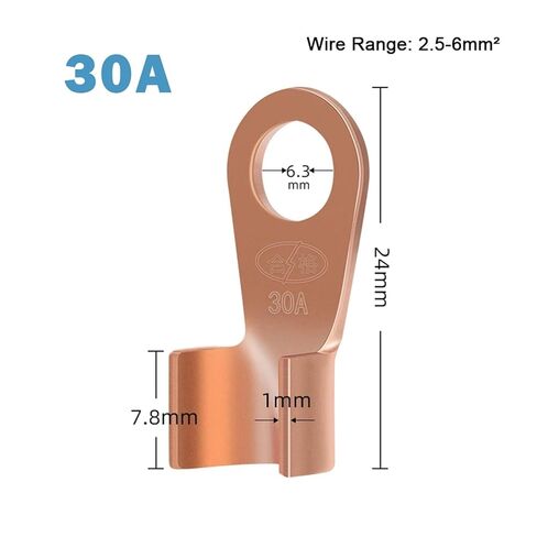 10 PCS Copper OT Terminals Uninsulated Wire Connectors Bare Cable Terminals Lugs Battery Ring Crimp Terminals 10-400A (Color : 10A, Size : 10pcs) in Kuwait