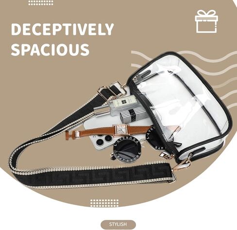 Clear Crossbody Bag for Stadium Events Approved, Small Purse HandBags Cute Shoulder Bag for Sports Concerts in Saudi Arabia