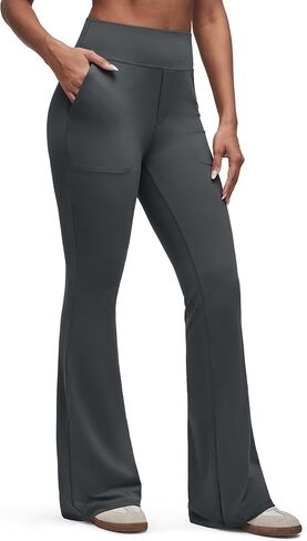 G4Free BareFeel Flare Yoga Pants Women High Waisted Bootcut Leggings with Pockets Dress Work Pant Petite/Regular/Tall in Saudi Arabia