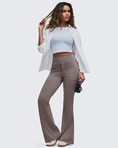 G4free Barefeel Flare Yoga Pants Women High Phected Bootcut leggings with gobicets dress work pant petit in Kuwait