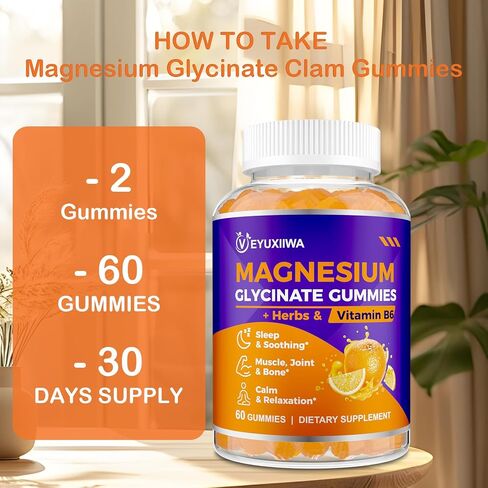 Glycinate glycinate gummies 2000mg ، magnesium gummies للبالغين مع المغنيسيوم l-threonate ، ashwagandha & b6 للعضلات والعظام ، المغنيسيوم l-threonate gummies للاسترخاء والطاقة ، نباتي-60 العد in Kuwait