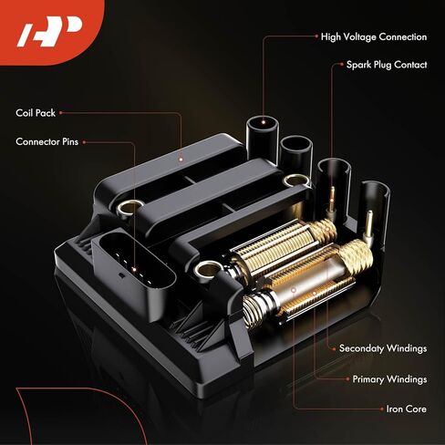 A-Premium Engine Ignition Coil Pack متوافقة مع Mercedes-Benz E430 E500 ، CL500 C43 C55 AMG ، G500 G55 AMG ، ML500 ML55 AMG ، R500 ، S430 S500 & More ، استبدل# 0001587303 ، UF-359 in Saudi Arabia