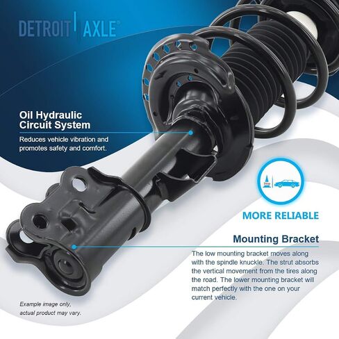 Detroit Axle - 10pc مجموعة التعليق الأمامية لعام 2011-2016 Hyundai Elantra 2012 2013 2014 ، 2 Struts Ready ، 4 Rods Inner & Outer Tie ، وربطان من شريط التأثير ، و 2 أحذية ، وتجمعات صدمات بديلة ، in Saudi Arabia