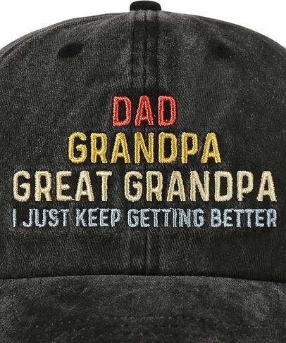 InnoBeta Great Grandpa Gifts Cap for Men, Adjustable Baseball Cap, I Just Keep Getting Better in Saudi Arabia