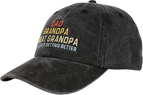 InnoBeta Great Grandpa Gifts Cap for Men, Adjustable Baseball Cap, I Just Keep Getting Better in Saudi Arabia
