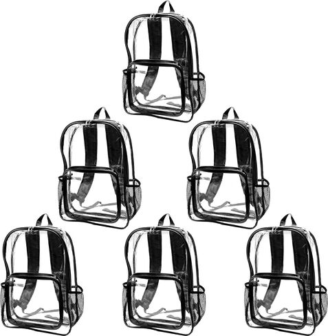 DISCOUNT PROMOS Heavy Duty Clear PVC See Through Plastic BackPacks in Saudi Arabia