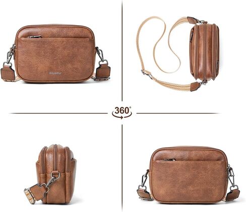 Bluome 4 Zips Crossbody أكياس محافظ حقائب اليد للنساء الصغير in Saudi Arabia