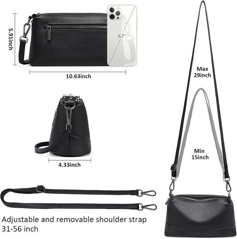 أكياس Gaekeao Crossbody للنساء صغيرات صليب الجسم حقيبة جلدية حقيقية حقيبة حقيبة مع حزام قابل للتعديل in Kuwait