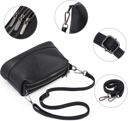 أكياس Gaekeao Crossbody للنساء صغيرات صليب الجسم حقيبة جلدية حقيقية حقيبة حقيبة مع حزام قابل للتعديل in Kuwait
