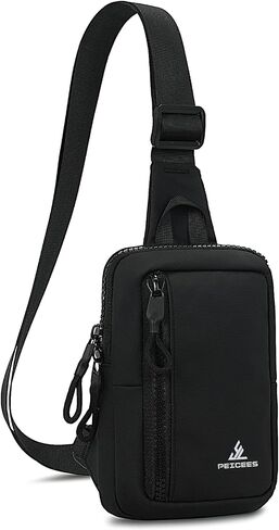 Peicees Small Crossbody Bag for Men Women Mini Sling Bag Travel Running Phone Daypack Cross Body Shoulder Bags, 2 Sizes in Saudi Arabia