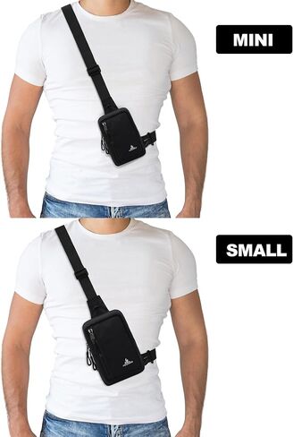 Peicees Small Crossbody Bag for Men Women Mini Sling Bag Travel Running Phone Daypack Cross Body Shoulder Bags, 2 Sizes in Saudi Arabia