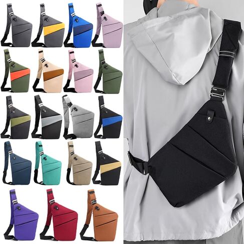 أكياس Crossbody المضادة للسرقة للنساء ، 2025 حقيبة سفر جديدة مضادة للسرقة ، وتصميم أكياس كتف مضاد للسرقة للسفر ، والرياضة (الأرجواني الفاتح-الكتف الأيمن) in Saudi Arabia