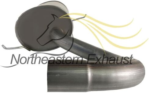 Northeastern Exhaust | Stainless Steel Intermediate Pipe & Muffler Exhaust System Kit Compatible for Chrysler PT Cruiser 2001-2010 2.4L | Free Clamps Included | Automotive Replacement Part in Saudi Arabia