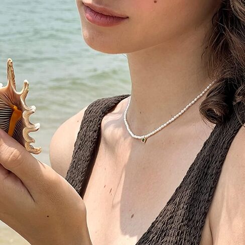14K Gold Pearl Clavicle Necklace, Freshwater Pearl Beaded Necklace, Beautiful Women's Day, Birthday Gift for Wife,Girlfriend in Saudi Arabia