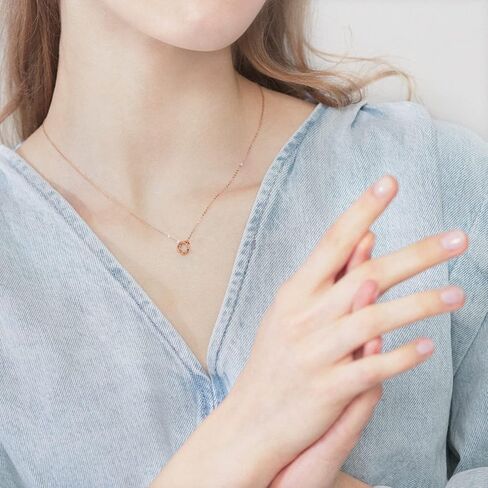 غنى تشاو غنت الذهب الدقيق 18K دائرة الذهب الصلب متشابك ، قلادة الحلقات للنساء 91873U | 18.5 بوصة ، (47 سم) in Saudi Arabia