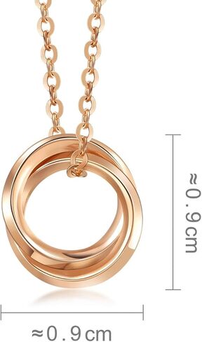 غنى تشاو غنت الذهب الدقيق 18K دائرة الذهب الصلب متشابك ، قلادة الحلقات للنساء 91873U | 18.5 بوصة ، (47 سم) in Saudi Arabia