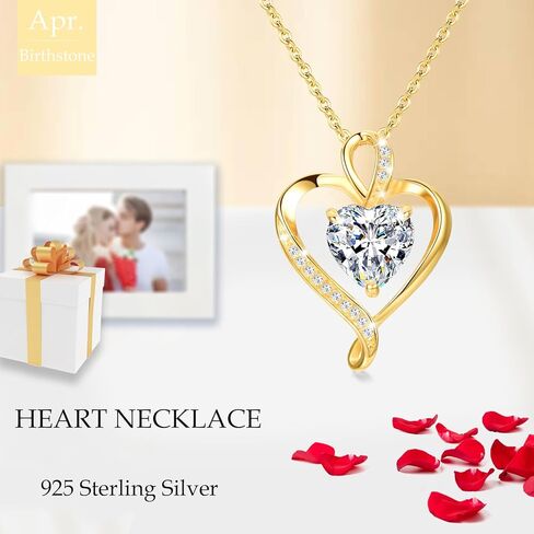 قلادة لافومو قلب المولد للنساء مجوهرات راقية 925 ستيرلنج الفضة القلمة القلادة الذروة القلادة هدايا عيد ميلاد صديقتها صديقتها أمي أمي سيدة الابنة سلسلة 18 "+2" in Kuwait
