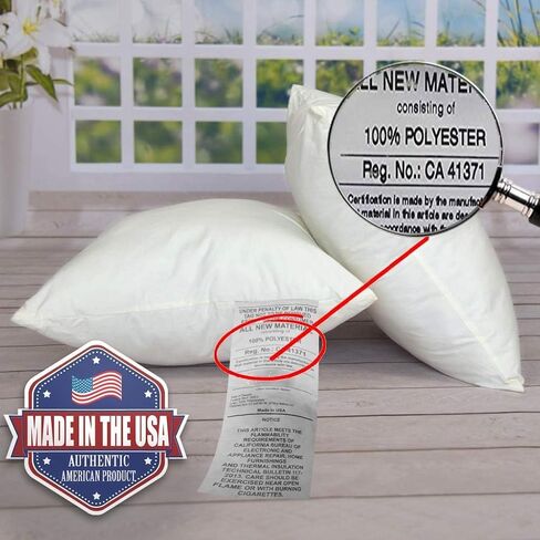 MSD 8 Pack Pillow INSERT 30x30 Hypoallergenic Square Form Square Squary Standard White Polyester Polyester Disorative Euro Throw Plows for Sofa Sed - Made in USA (مجموعة من 8) - قابلة للغسل وجافة in Saudi Arabia