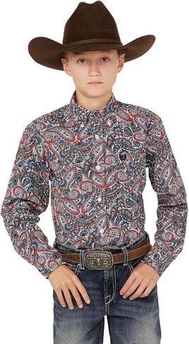 Cinch Western Shirt Boys L/S Paisley Print S Multi-Color MTW7060346 in Saudi Arabia