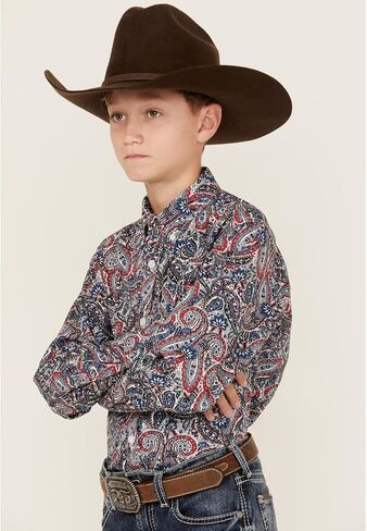Cinch Western Shirt Boys L/S Paisley Print S Multi-Color MTW7060346 in Saudi Arabia