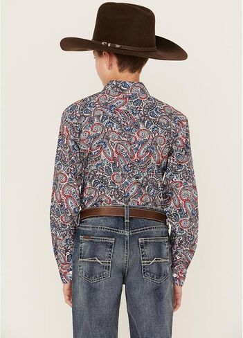 Cinch Western Shirt Boys L/S Paisley Print S Multi-Color MTW7060346 in Saudi Arabia