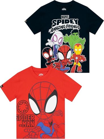 Marvel Spidey and His Amazing Friends Shirt 3 Pack, Boys T-Shirts for Summer, Pack of 3 Boys Tshirt, Kids Cotton T Shirt in Saudi Arabia