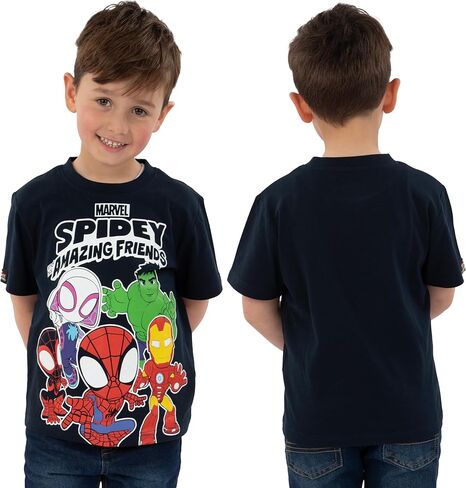 Marvel Spidey and His Amazing Friends Shirt 3 Pack, Boys T-Shirts for Summer, Pack of 3 Boys Tshirt, Kids Cotton T Shirt in Saudi Arabia