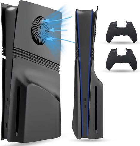 Peyanz faceplate للحصول على وحدة تحكم PS5 Pro ، لوحة الغطاء ، قذيفة ABS ، الجلد المضاد للخلع ، مقاومة للغبار (أسود) in Kuwait