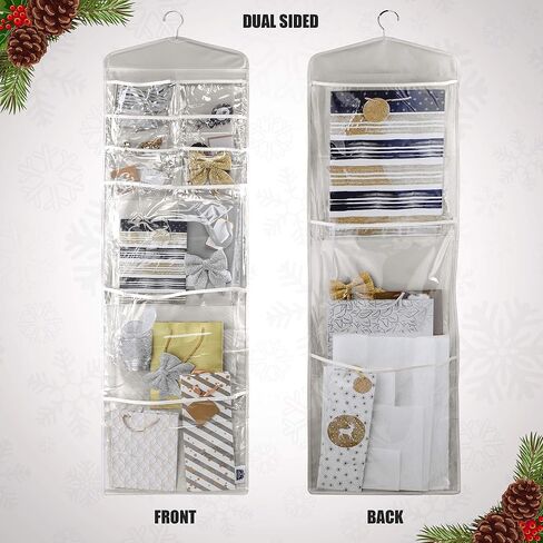 Large Double-Sided Hanging Gift Bag Organizer and Tissue Paper Holder (Black) in Saudi Arabia