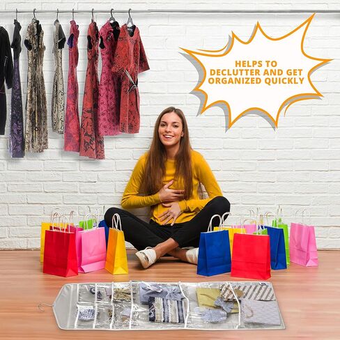 Large Double-Sided Hanging Gift Bag Organizer and Tissue Paper Holder (Black) in Saudi Arabia